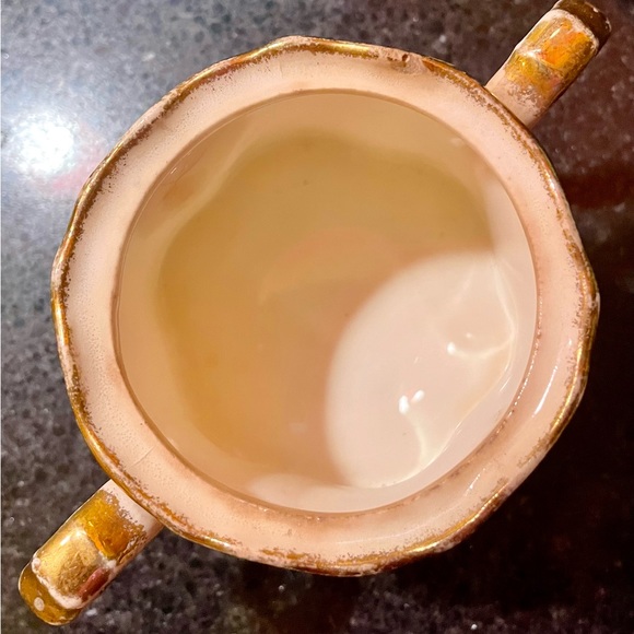 Crooksville China vintage covered sugar from the 1930’s - cream & gold with lid - Picture 7 of 10